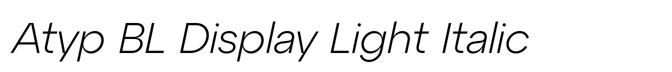 Atyp BL Display Light Italic